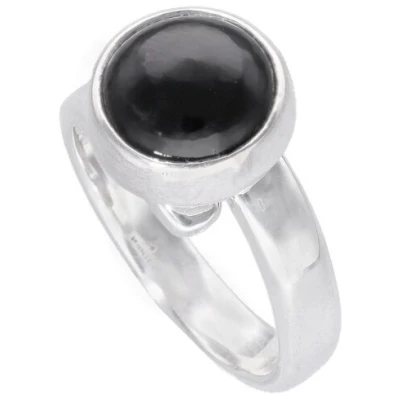pakilia Silber Ring Obsidian Fair-Trade und handmade