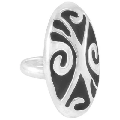 pakilia Silber Ring Ornament oval Fair-Trade und handmade