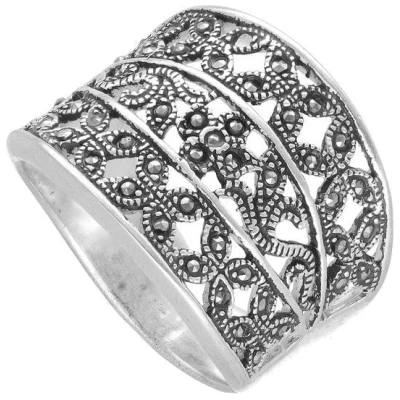 pakilia Silber Ring Pyrit-Steinchen Fair-Trade und handmade #10 US