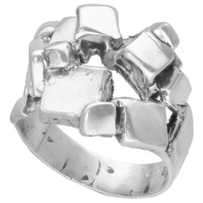 pakilia Silber Ring Quadrate Fair-Trade und handmade
