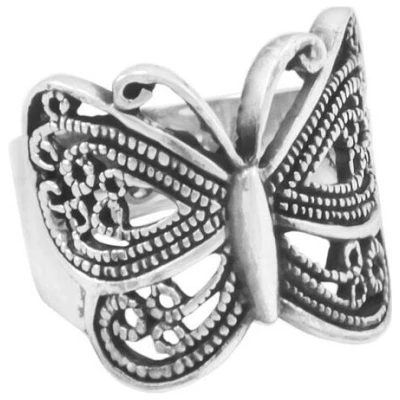 pakilia Silber Ring Schmetterling Fair-Trade und handmade