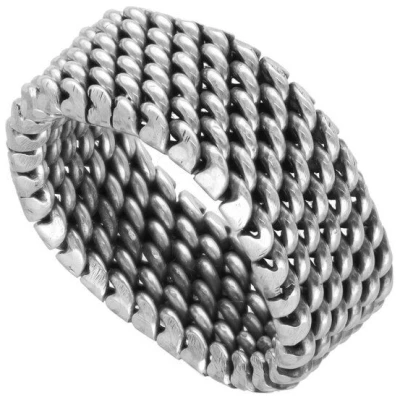 pakilia Silber Ring Stickerei Fair-Trade und handmade
