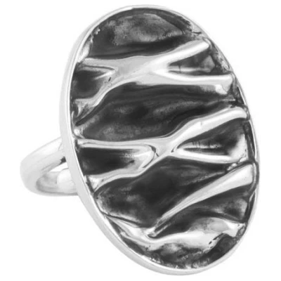 pakilia Silber Ring Wellen oval Fair-Trade und handmade