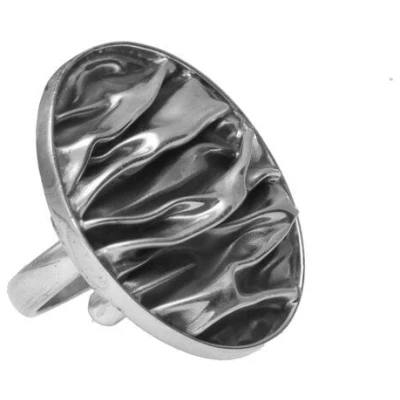 pakilia Silber Ring Wellen oval Fair-Trade und handmade