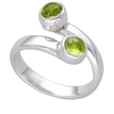 pakilia Silber Ring doppelte Peridot-steinen Fair-Trade und handmade