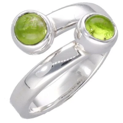 pakilia Silber Ring doppelte Peridot-steinen Fair-Trade und handmade