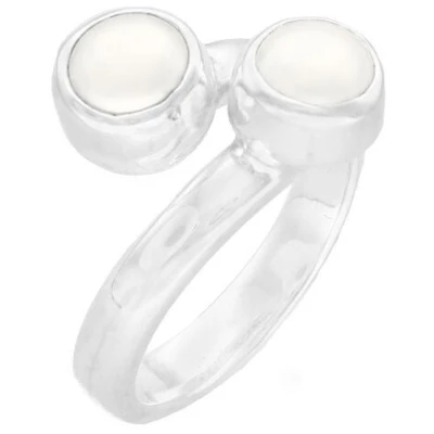 pakilia Silber Ring doppelte Perlen Fair-Trade und handmade