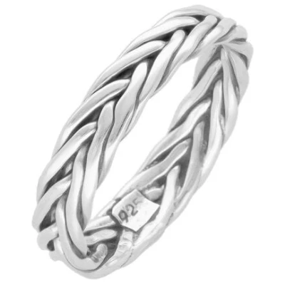 pakilia Silber Ring geflochten Fair-Trade und handmade