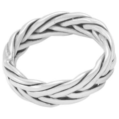 pakilia Silber Ring geflochten Fair-Trade und handmade