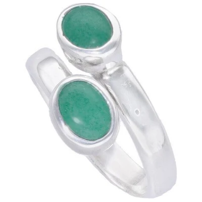pakilia Silber Ring großenverstellbar Malachit-stein Fair-Trade und handmade