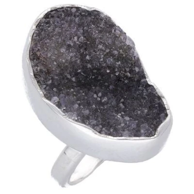 pakilia Silber Ring schwarzer Amethyst Fair-Trade und handmade
