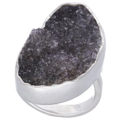 pakilia Silber Ring schwarzer Amethyst Fair-Trade und handmade