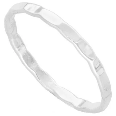 pakilia Silber ring schlicht gehämmert Fair-Trade und handmade