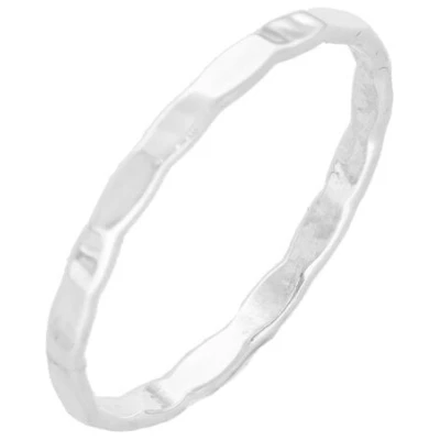 pakilia Silber ring schlicht gehämmert Fair-Trade und handmade