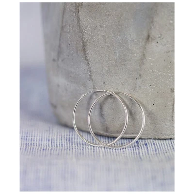 pikfine Silber Creolen // 32 mm