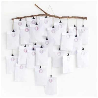 renna deluxe DIY Adventskalender in Rosa zum Befüllen