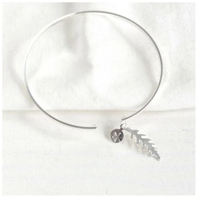 renna deluxe Edelfarn Armreif in Silber mit Farn-Blatt