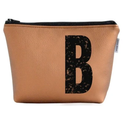renna deluxe Kosmetiktasche und Kulturtasche personalisiert mit Monogramm - bronze