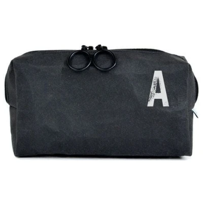 renna deluxe Kulturbeutel oder Kosmetiktasche mit Monogramm, vegan, SCHWARZ