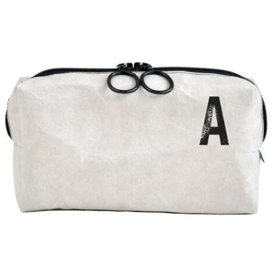 renna deluxe Kulturtasche und Kosmetiktasche mit Monogramm, vegan GRAU