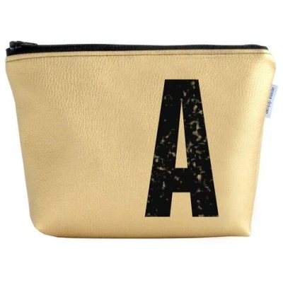renna deluxe Kulturtasche und Kosmetiktasche personalisiert mit Monogramm GOLD