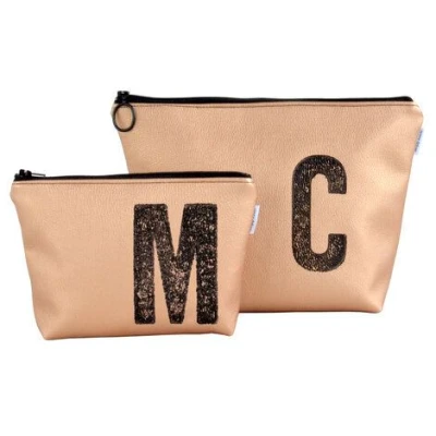 renna deluxe Kulturtasche und Kosmetiktasche personalisiert mit Monogramm - KUPFER
