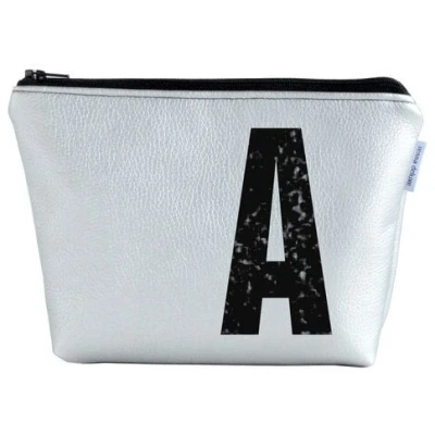renna deluxe Kulturtasche und Kosmetiktasche personalisiert mit Monogramm SILBER