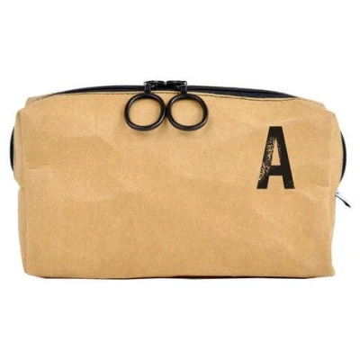 renna deluxe Waschtasche und Kosmetiktasche mit Monogramm, vegan, BRAUN