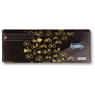 roots of compassion Portemonnaie vegan mit Fahrrad-Design - Wallet aus Tyvek, Geldbörse lederfrei, Fahrräder, critical mass