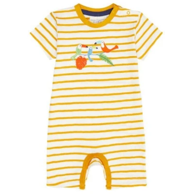 sense-organics Baby Strampler/Romper *Streifen gelb* Gots Bio | Sense Organics