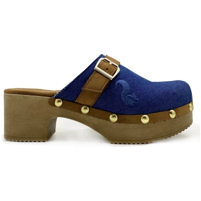 thies 1856 Damen vegan Clog Rec Denim Soft Denim Blau