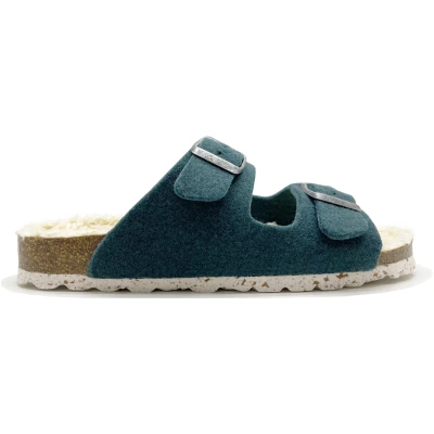 thies 1856 Damen vegan Hausschuhe Plüsch Oliv