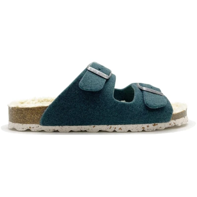 thies 1856 Damen vegan Hausschuhe Plüsch Oliv