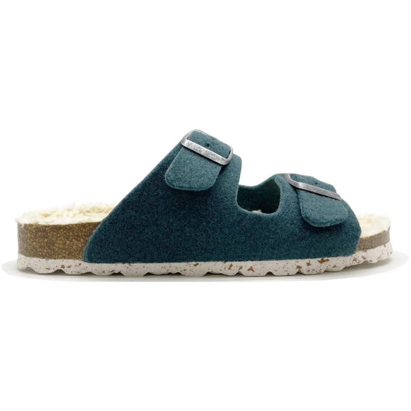 thies 1856 Damen vegan Hausschuhe Plüsch Oliv