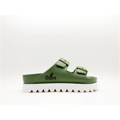 thies 1856 Damen vegan Plateau Sandale Ecofoam Khaki