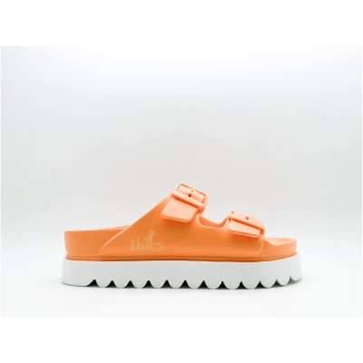 thies 1856 Damen vegan Plateau Sandale Ecofoam Orange Juice