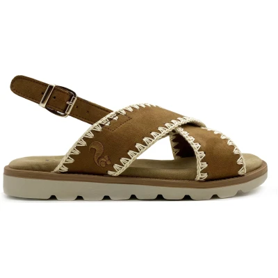thies 1856 Damen vegan Sandale Rec Soft Woven Tobacco Braun