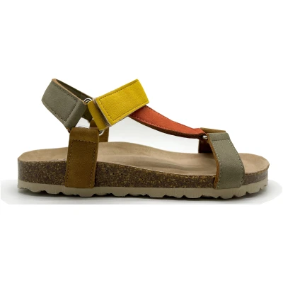 thies 1856 Damen vegan Sandalen Eco Bio Trek Vegan Multi Earth Gelb & Grün