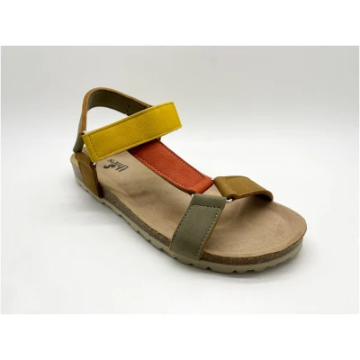 thies 1856 Damen vegan Sandalen Eco Bio Trek Vegan Multi Earth Gelb & Grün