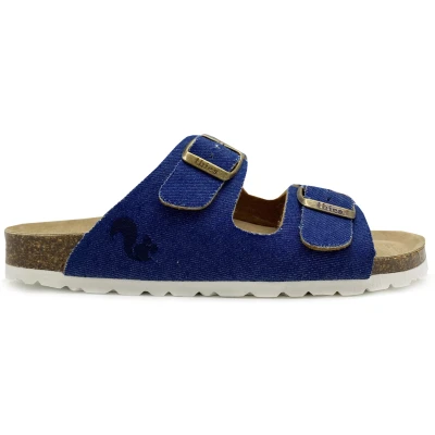 thies 1856 Damen vegan Sandalen Rec Denim Blau