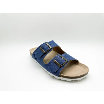thies 1856 Damen vegan Sandalen Rec Denim Blau