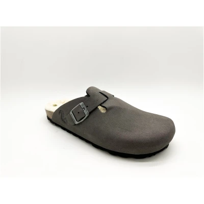 thies 1856 Herren vegan Clog Eco Bio Warm Holzkohle Grau