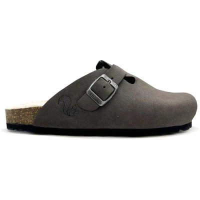 thies 1856 Herren vegan Clog Eco Bio Warm Holzkohle Grau