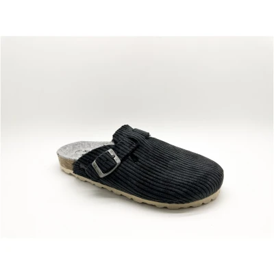 thies 1856 Herren vegan Clog Eco Cord Smoke Schwarz