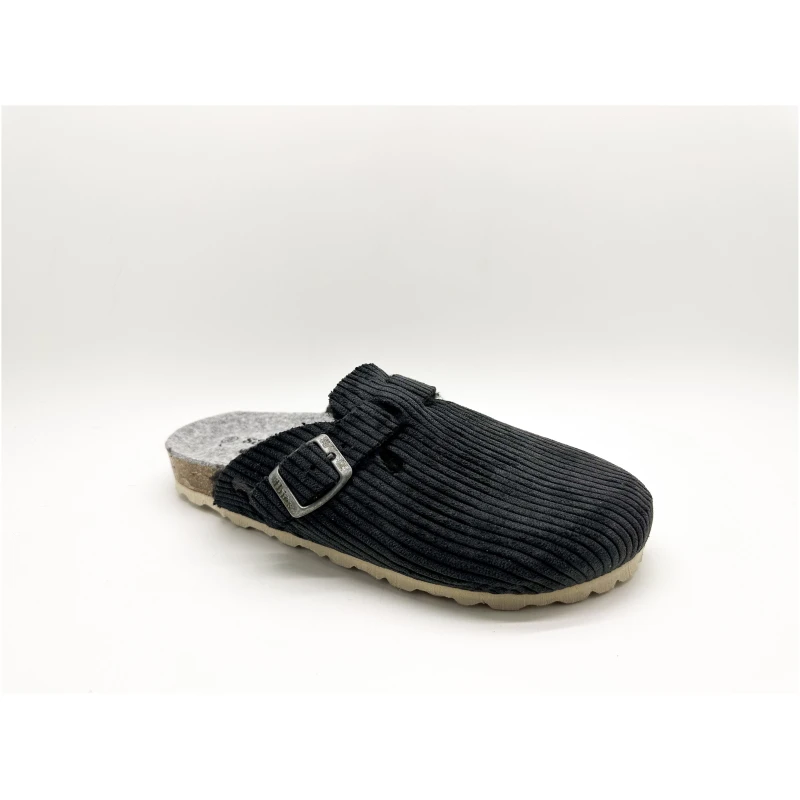 thies 1856 Herren vegan Clog Eco Cord Smoke Schwarz