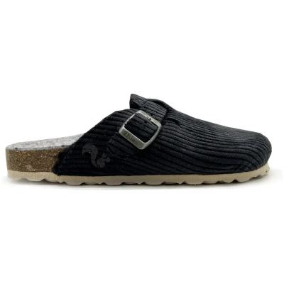 thies 1856 Herren vegan Clog Eco Cord Smoke Schwarz