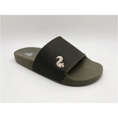 thies 1856 Herren vegan Strand Pantoletten Eco Olivgrün Beige