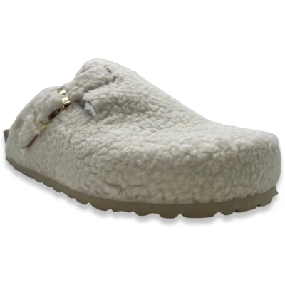 thies Damen vegan Teddy Clog Off White