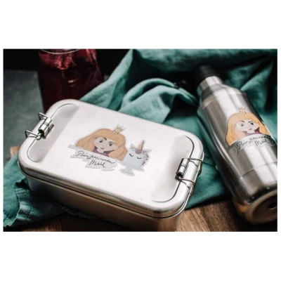 tindobo Edelstahl SET Lunchbox & Trinkflasche Prinzessin (Blond)