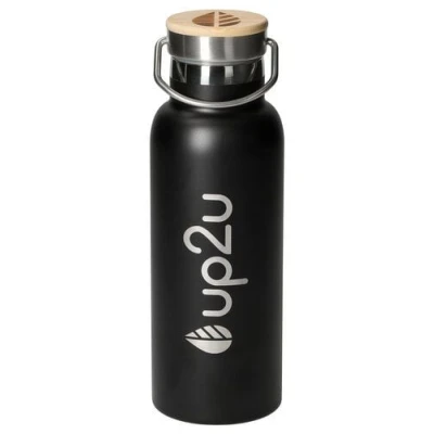 up2u Edelstahlflasche "MuC Bottle" | Thermosflasche mit Bambus | 500 ml
